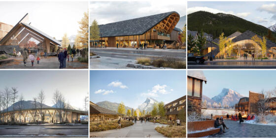 Six proposed designs for the 200-Block Banff Avenue Redevelopment Competition