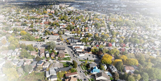 Aerial view of Facer Street